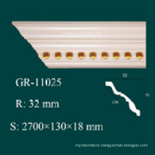 high density construction material PU crown moulding corners for ceiling